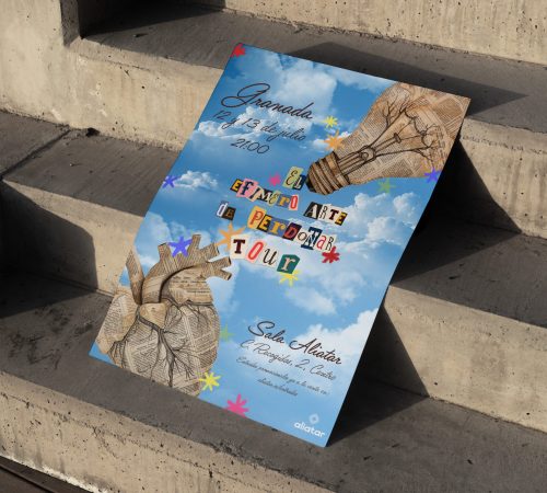 Free Poster on a Stairs Mockup